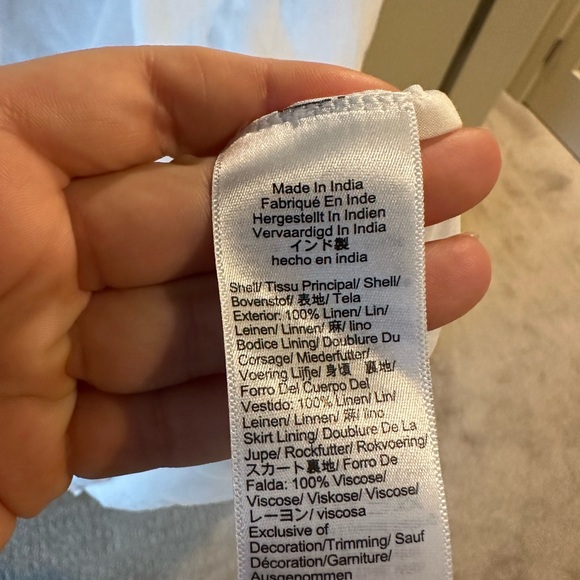 J Crew Cap Sleeve Linen Midi Dress in White - Picture 9 of 10